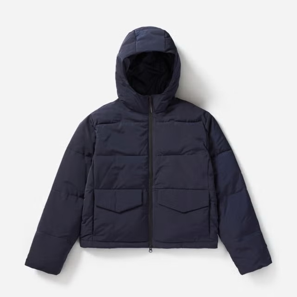 Everlane Navy Hooded Puffer Jacket